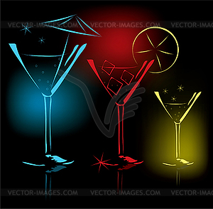 Cocktail glasses - vector image