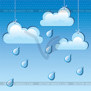 Cloud and rain drops - vector image