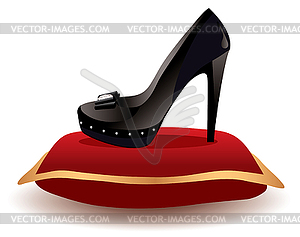 Shoe on pillow - vector clipart