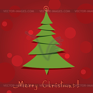 Greeting card with christmas tree - vector image
