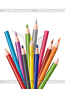 Bunch of colored pencils - vector clip art