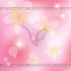 Abstract pink background with flowers - vector image