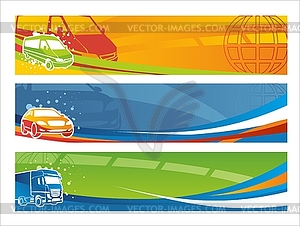 Set of contemporary transport banners - vector clipart
