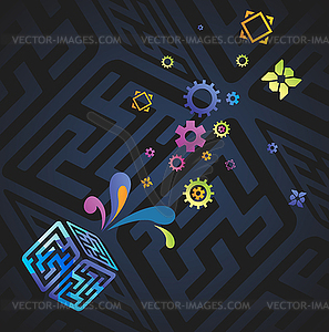 Vector network and communication illustration - vector clipart