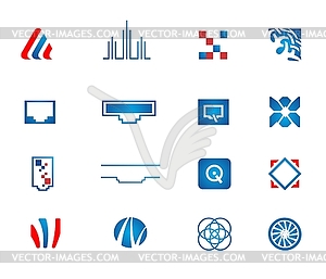 Vector abstract technology icons set - vector clipart