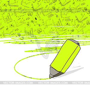 Successful business graphs highlighted in yellow - vector image
