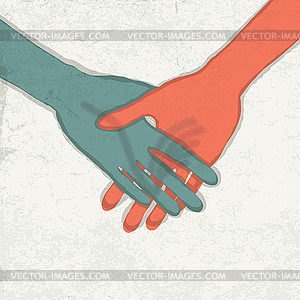 Abatract handshake . - vector clipart