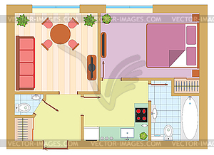 Apartment drawing - vector clipart