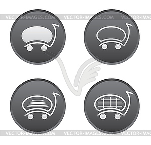 Icon set with cart for supermarket or shopping - vector image