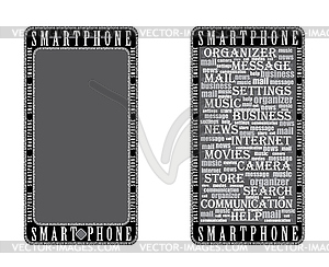 Sticker on smartphone - vector clip art