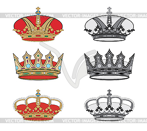 Set of royal crowns - vector clip art