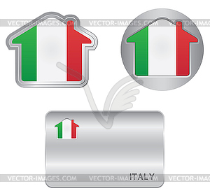 Home icon on Italy flag - vector clip art