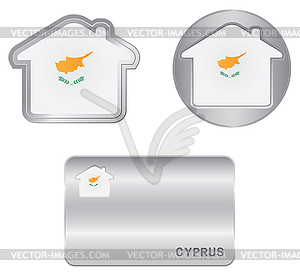 Home icon on Cyprus flag - vector clip art