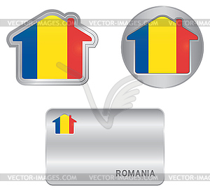 Главная значок флага Румынии - векторное изображение клипарта