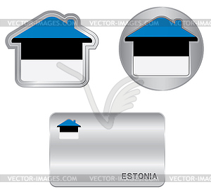 Главная значок флага Эстонии - графика в векторном формате