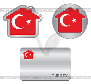 Главная значок флага Турции - изображение в векторном формате