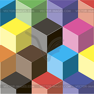 Abstract background of colored cubes - vector clip art