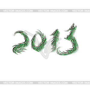 Numbers of green fir branches  - vector image