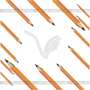 Fourteen yellow pencils - vector clipart