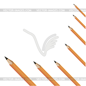 Seven yellow pencils - color vector clipart