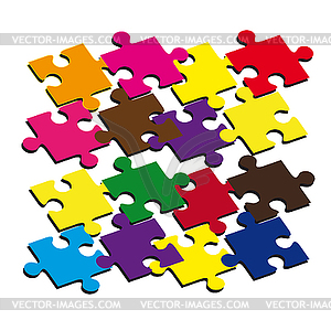 Composition of color puzzles - vector image