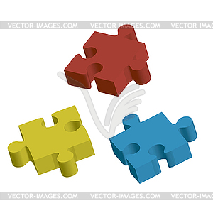 Three bulk of puzzle - vector clipart