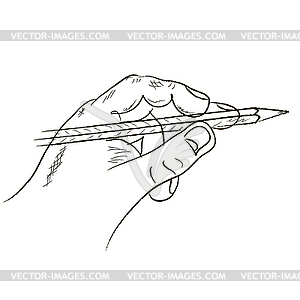 Человеческая рука и карандаш - клипарт Royalty-Free