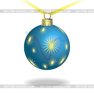 Blue New Year`s ball  - vector clipart