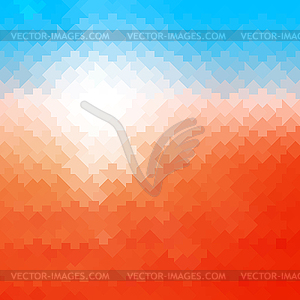 Shiny sun background made of arrow pattern - vector image