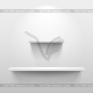 Shelves with shadow in empty white room - vector EPS clipart