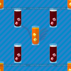 Seamless flat pattern with cocktail glasses - vector image