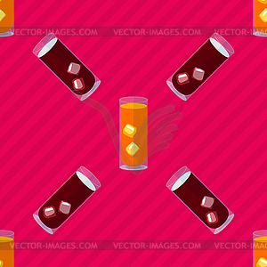 Seamless flat pattern with cocktail glasses - vector image