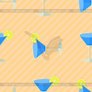 Seamless flat pattern with cocktail glasses - vector clipart