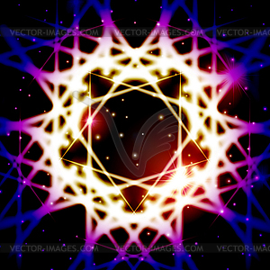 Mystic frame with shiny ornament - royalty-free vector image