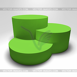 Infographic 3D pedestal with colorful columns - vector clip art
