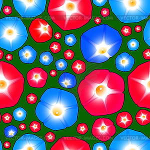 Seamless pattern with ipomoea flowers - vector clipart / vector image