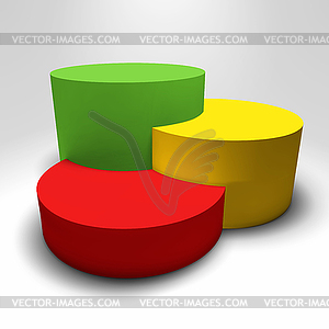 Infographic 3D pedestal with colorful columns - vector image