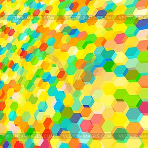 Abstract background with colorful hex polygons - vector image