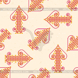 Seamless pattern with grungy arrows - vector image