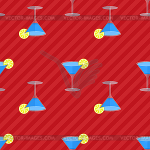 Seamless flat pattern with cocktail glasses - vector image