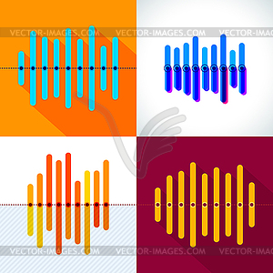 Infographics set with overlapping bars and central - vector clip art