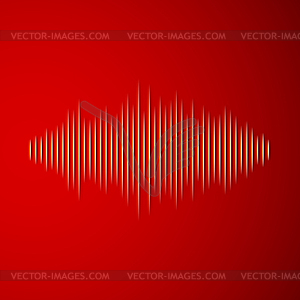 Paper sound waveform with shadow - vector clipart