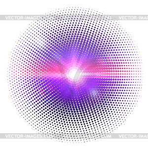 Halftone mosaic with sun flares and bokeh - vector image