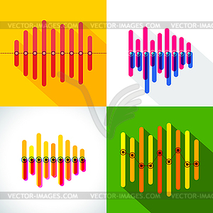 Infographics set with overlapping bars and central - vector clipart / vector image