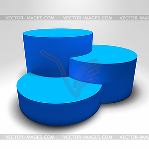 Infographic 3D pedestal with colorful columns - vector clipart