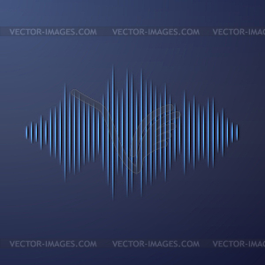 Paper sound waveform with shadow - vector image