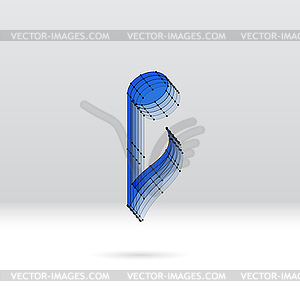 Transparent music note with dotted scheme - vector clipart