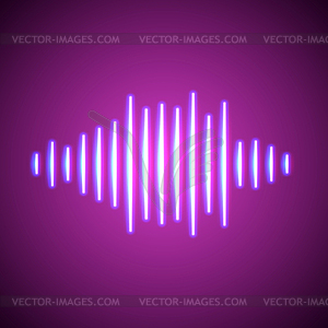 Nightlife styled glowing neon music wave - vector image