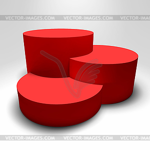 Infographic 3D pedestal with colorful columns - vector clip art