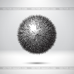 Abstract ball with curvy needles - vector clipart / vector image